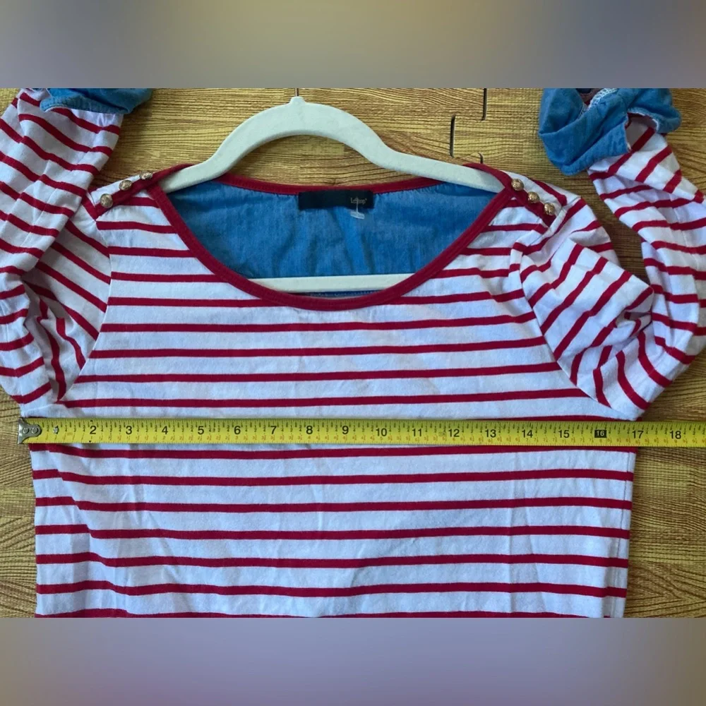 *HP* LeShop, red and white striped T-Shirt- Dress, S - Picture 12 of 16